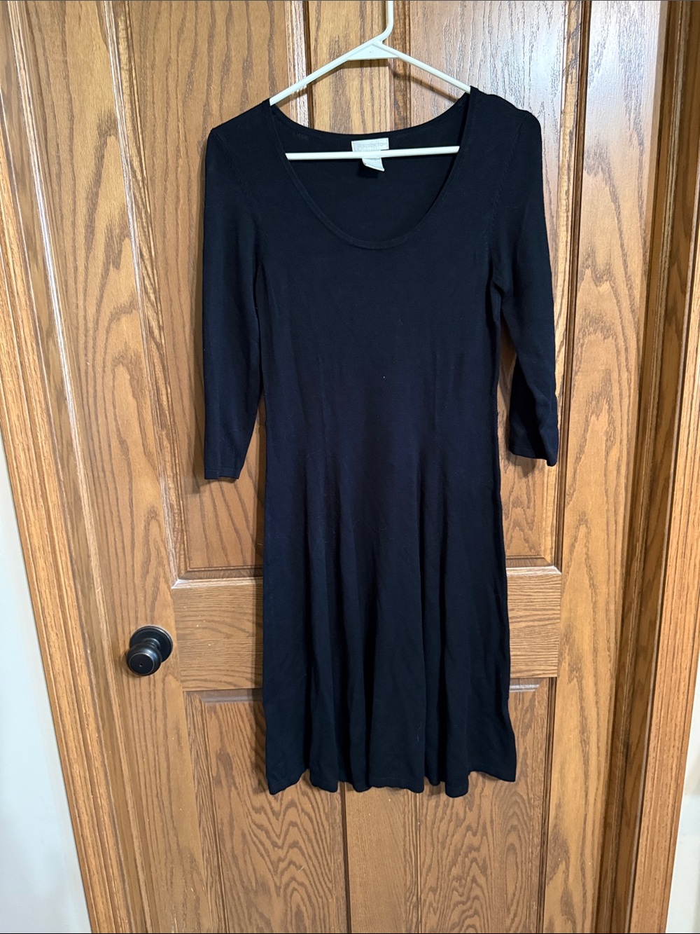 Worthington Black Scoop Neck Long Sleeve Dress